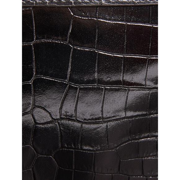 Saint Laurent Mini Niki Crocembossed Leather Crossbody Bag - One Size - Bla - Picture 4 of 4